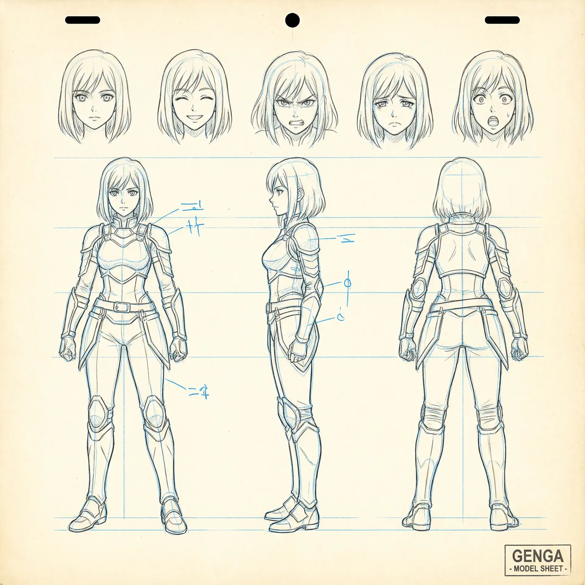 赛博幻想2077 角色C 三面图设定表