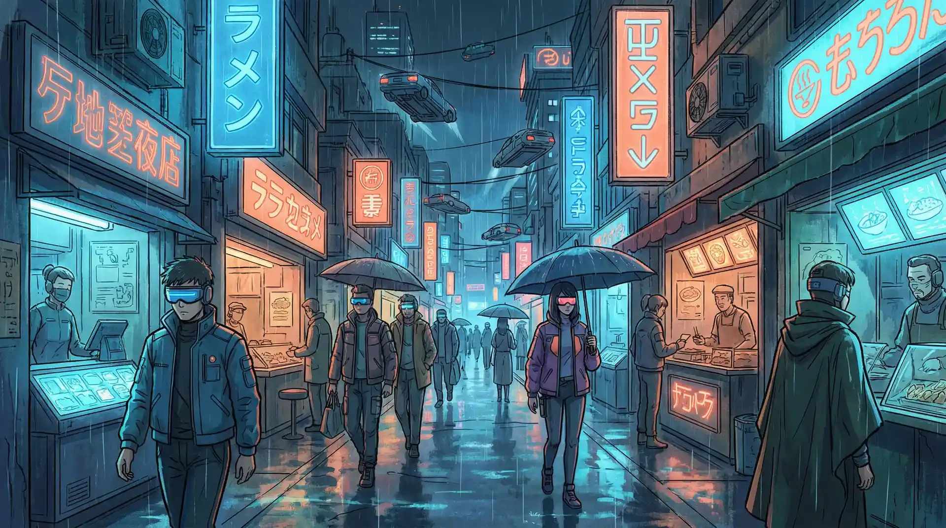 赛博幻想2077 夜景 概念美术